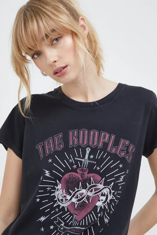 The Kooples t-shirt czarny FTSC27060K