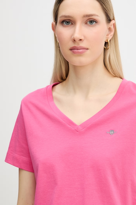 Gant t-shirt bawełniany różowy 4200750