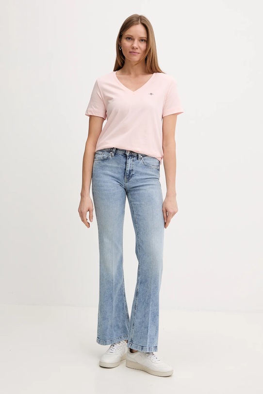 Bavlněné tričko Gant 4200750 růžová AW25