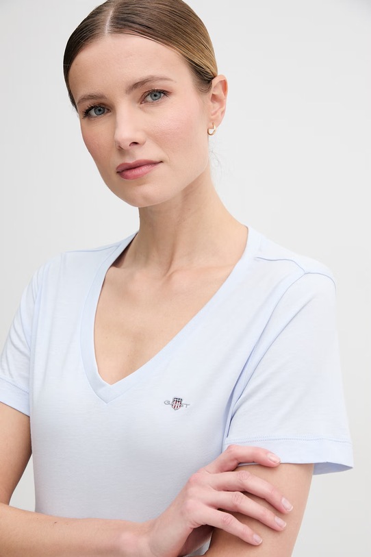 Gant t-shirt bawełniany niebieski 4200750