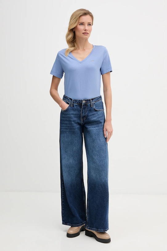 Памучна тениска Gant 4200750 син AW25