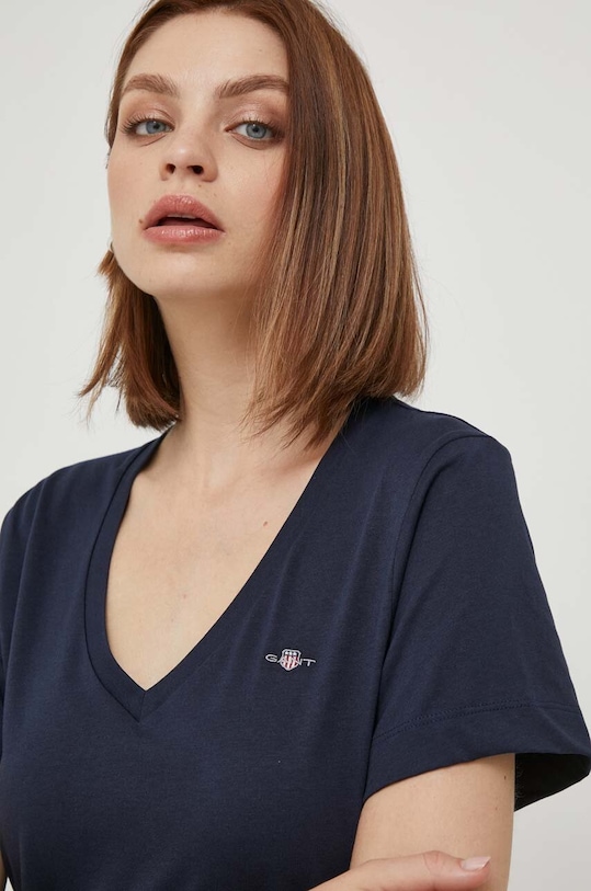 Бавовняна футболка Gant 4200750 темно-синій AW25