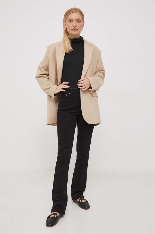 Tričko s dlouhým rukávem Gant 4202402 černá AW23