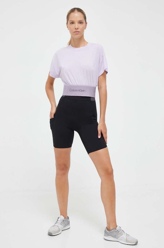 Tréninkové tričko Calvin Klein Performance 00GWF3K147 fialová AW23