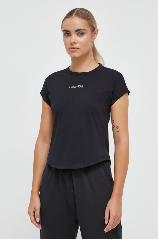 Μπλουζάκι προπόνησης Calvin Klein Performance στάμπα μαύρο 00GWF3K154