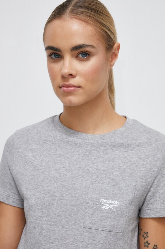 Odzież Reebok t-shirt bawełniany 100037556 szary