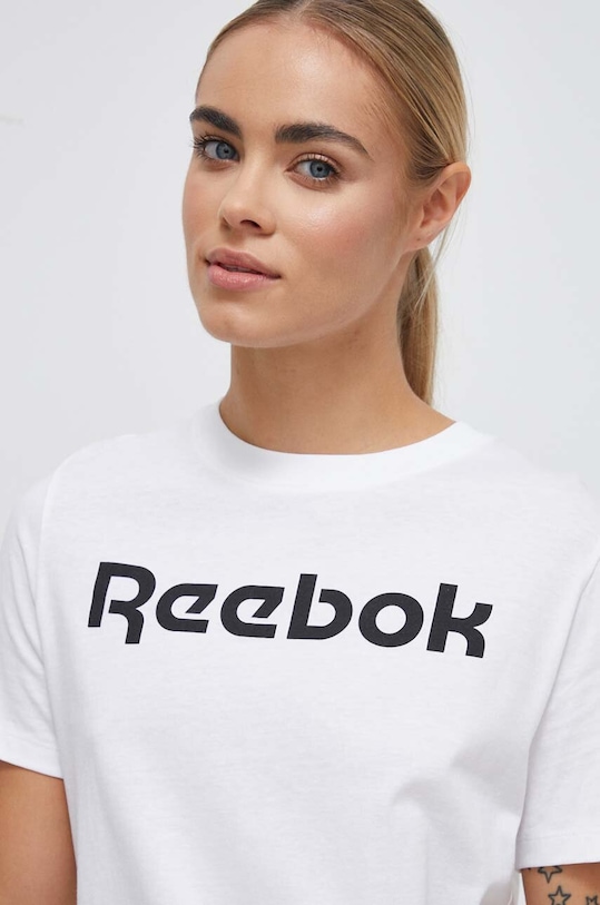 Одежда Хлопковая футболка Reebok 100073077 белый