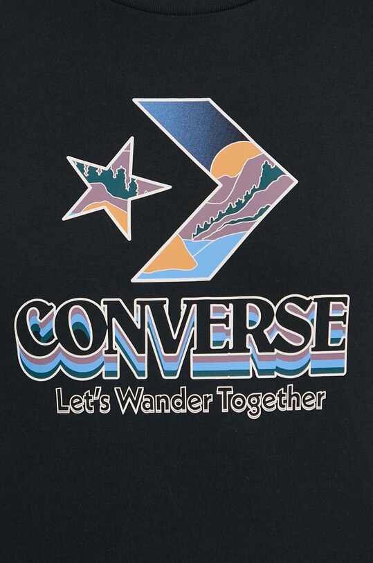 Converse t-shirt bawełniany 10025691.A02 czarny