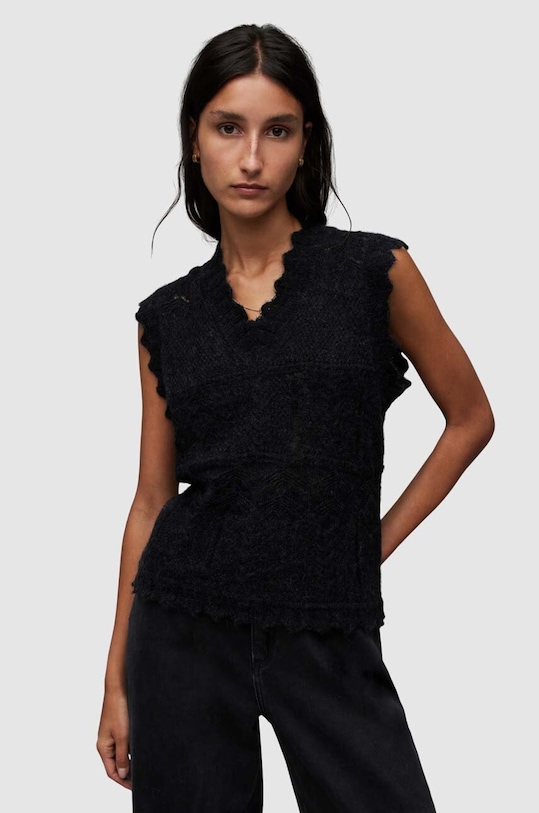 Majica kratkih rukava AllSaints VANESSA Planet friendly crna WK036Z