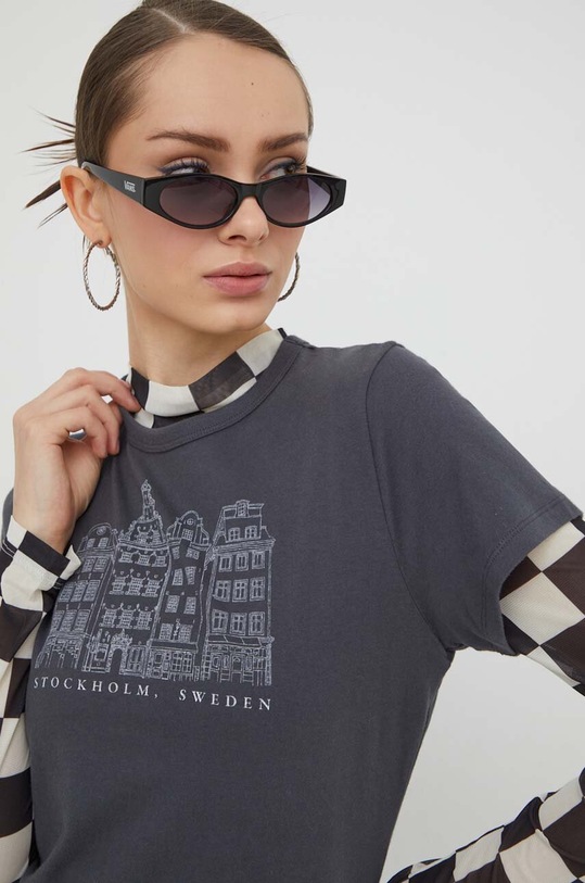 Abercrombie & Fitch tricou din bumbac gri KI157.3194.179