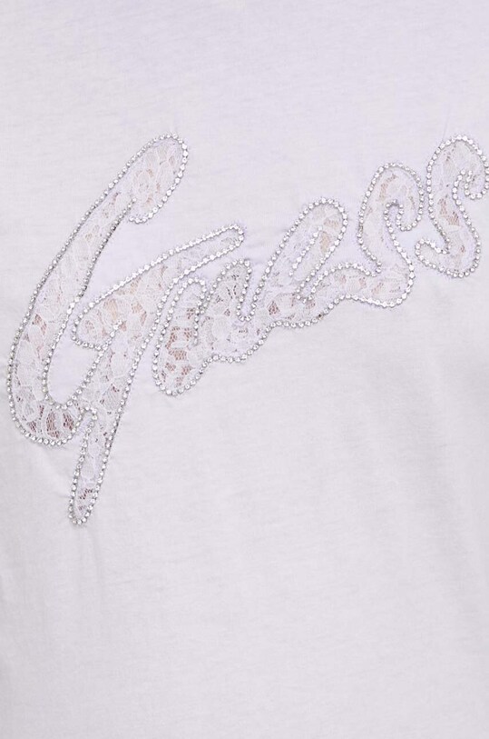 Guess t-shirt bawełniany fioletowy W4RI25.K9RM1