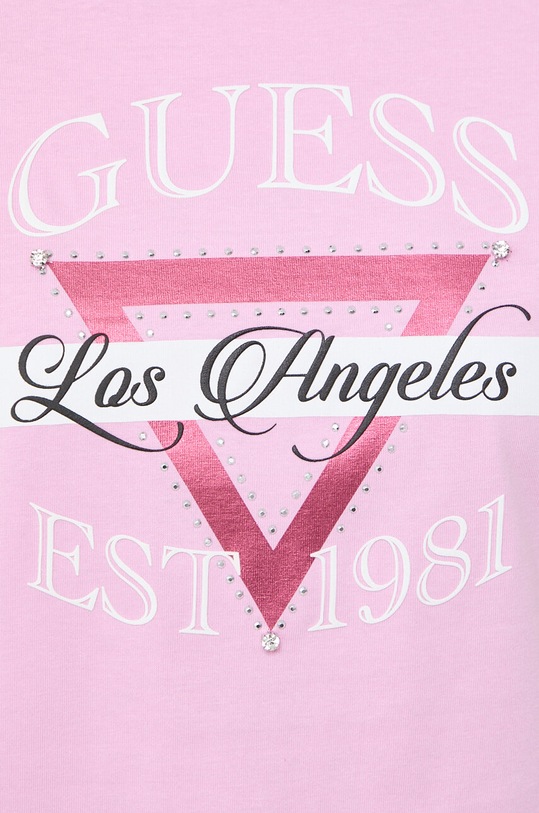 Guess t-shirt bawełniany BOXY W4RI43.K8FQ4 różowy