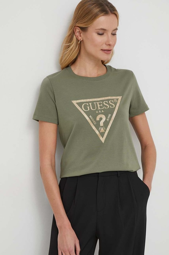 Guess tricou imprimeu verde W4RI69.J1314