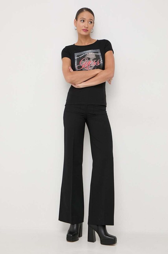 Guess t-shirt bawełniany W4RI56.JA914 czarny SS24