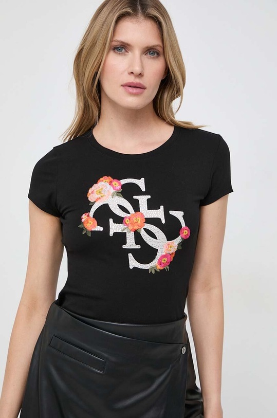 Tričko Guess FLOWER W4RI08.KA0Q1 černá SS24