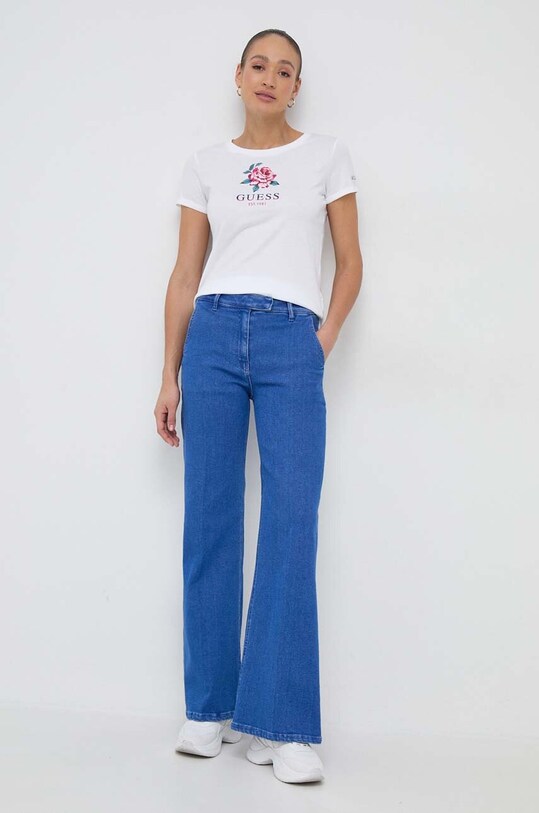 Guess t-shirt bawełniany ROSE W4RI37.JA914 biały SS24