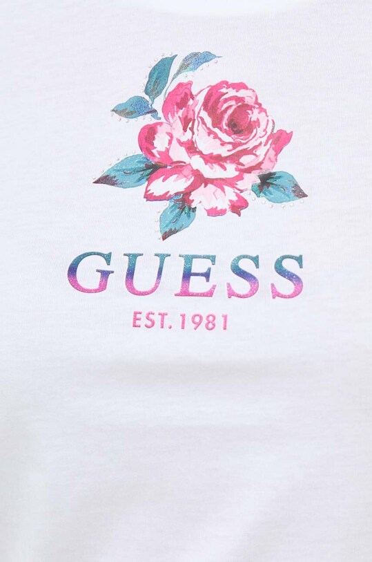 Guess t-shirt bawełniany ROSE W4RI37.JA914 biały