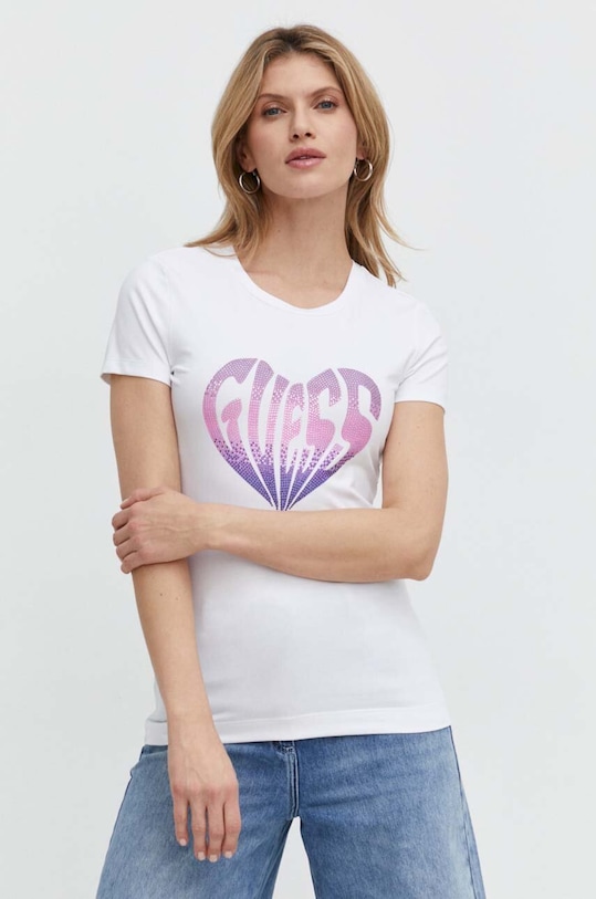 Guess t-shirt HEART regular biały W4RI53.J1314