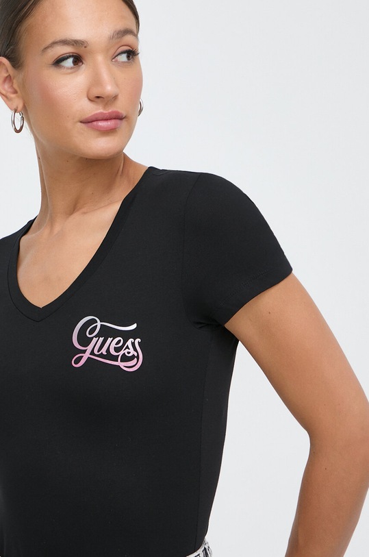Guess t-shirt HADED GLITTERY z elastanem czarny W4RI55.J1314