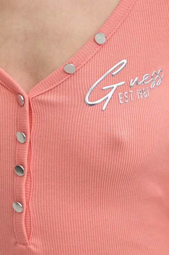 Guess t-shirt HENLEY OLYMPIA narancssárga W4RP47.K1814