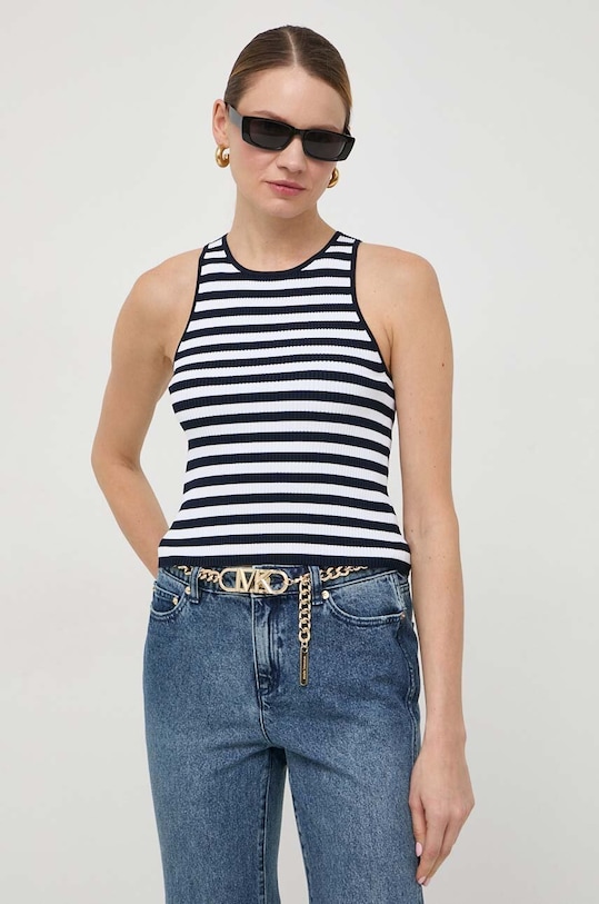 Top MICHAEL Michael Kors με ελαστάν σκούρο μπλε MR460TVBTK