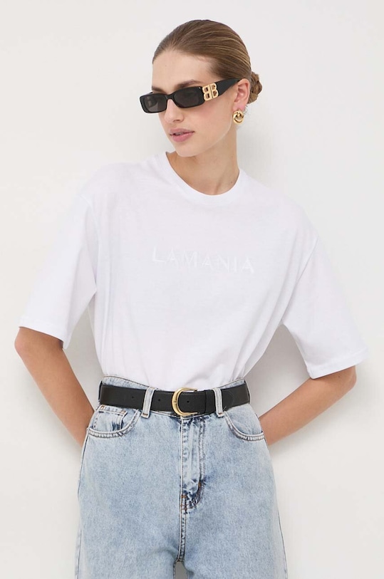 Бавовняна футболка La Mania білий MELANIE