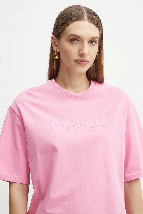 La Mania t-shirt bawełniany różowy MELANIE
