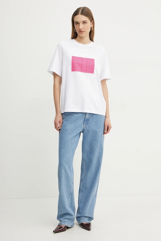 La Mania t-shirt bawełniany SIGNATURE.2 biały AA00