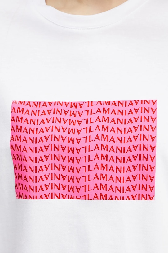 La Mania t-shirt bawełniany SIGNATURE.2 biały