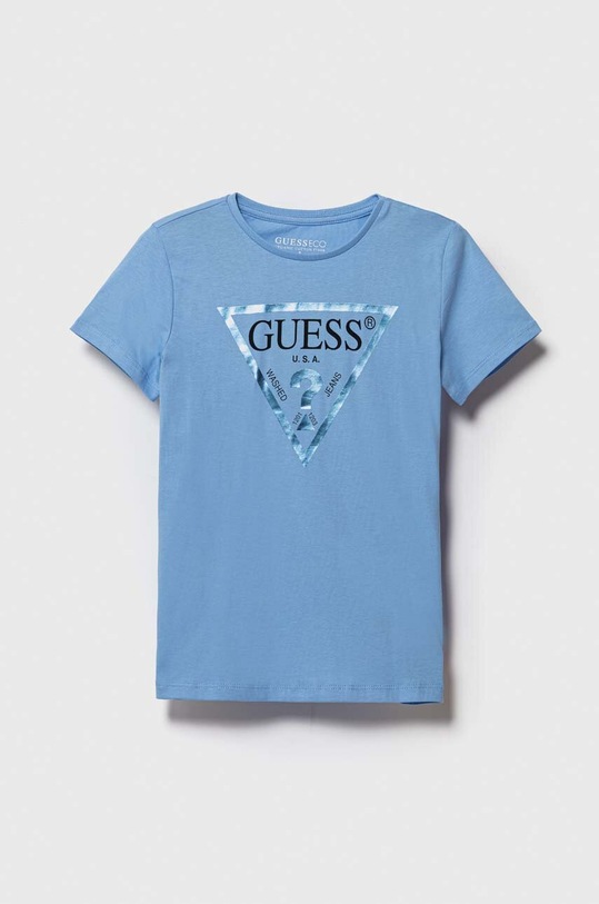 Guess tricou de bumbac pentru copii print albastru J73I56.K8HM0.9BYX
