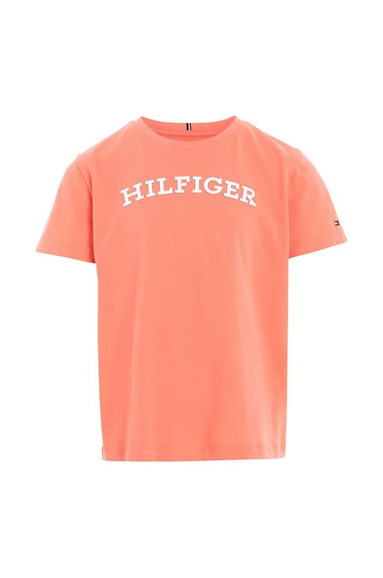 Dětské bavlněné tričko Tommy Hilfiger kulatý oranžová KG0KG07431.128.176.9BYX