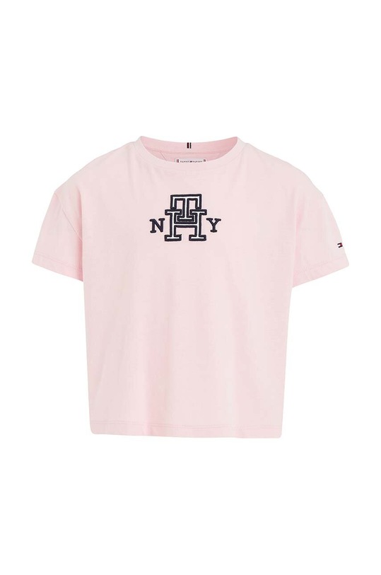 Tommy Hilfiger t-shirt bawełniany dziecięcy KG0KG07437.128.176.9BYX różowy AW23