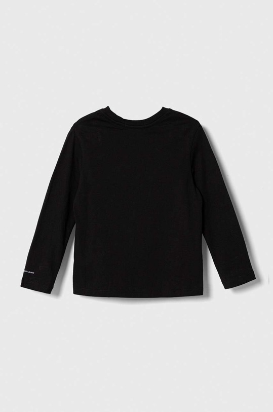 Dětské bavlněné tričko s dlouhým rukávem Calvin Klein Jeans IG0IG02135.9BYX černá AW23