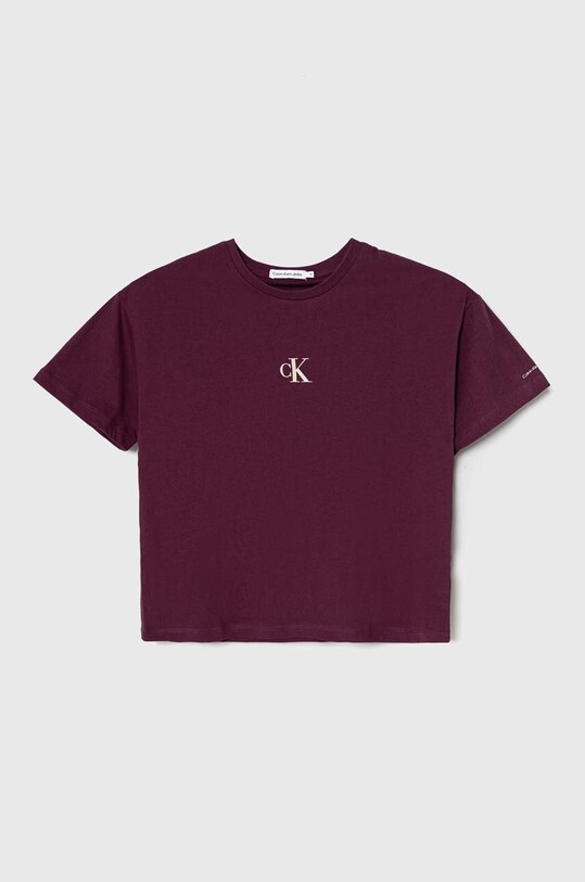 Bavlnené tričko Calvin Klein Jeans bavlna burgundské IG0IG02136.9BYX