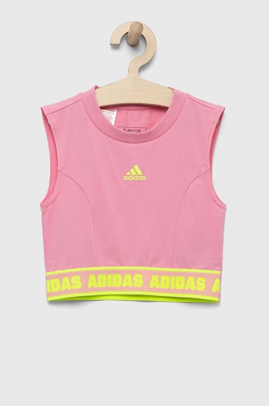 adidas top dziecięcy JG D TANK z elastanem różowy IA1534