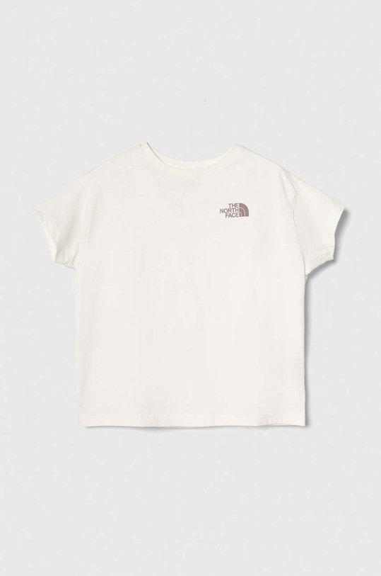 Dětské bavlněné tričko The North Face G VERTICAL LINE S/S TEE kulatý bílá NF0A854R