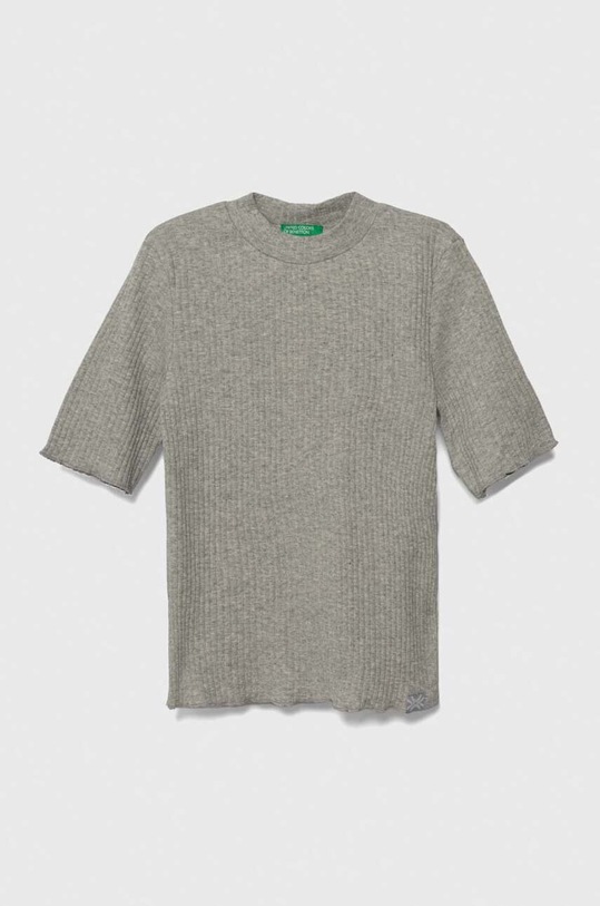 Dječja majica kratkih rukava United Colors of Benetton bez uzorka siva 3F1AC10E2.G.SEASONAL