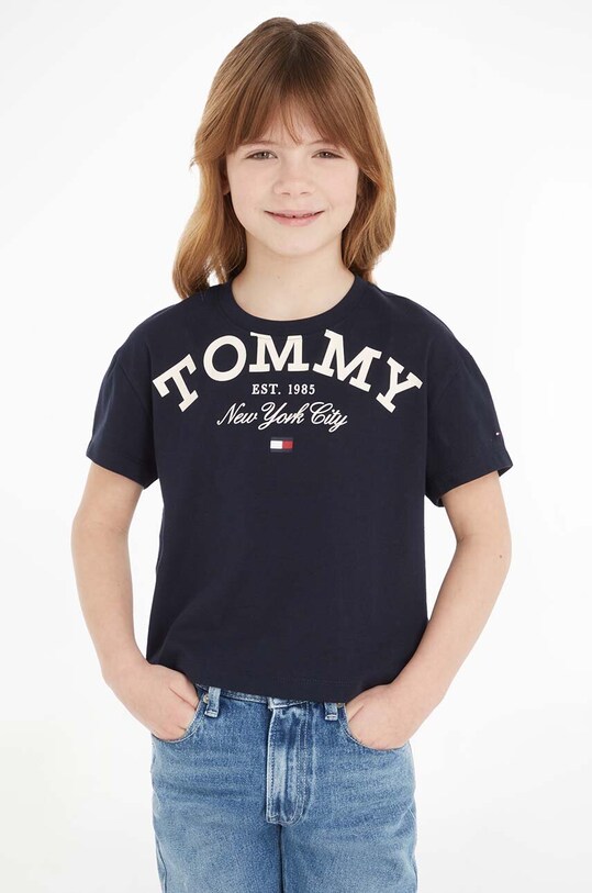 Tommy Hilfiger t-shirt bawełniany nadruk granatowy KG0KG07637.128.176.9BYX