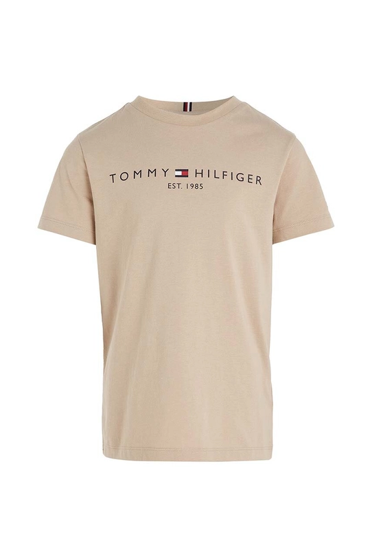 Παιδικό βαμβακερό μπλουζάκι Tommy Hilfiger KS0KS00397.128.176.9BYX μπεζ AW23