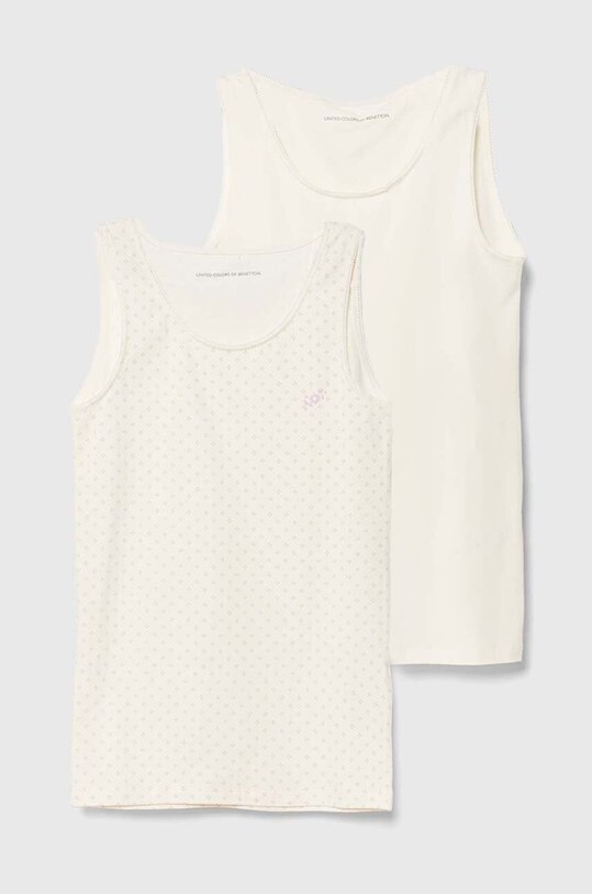 Otroški top United Colors of Benetton 2-pack Vzorčasti bež 30V00H00H.G.SEASONAL