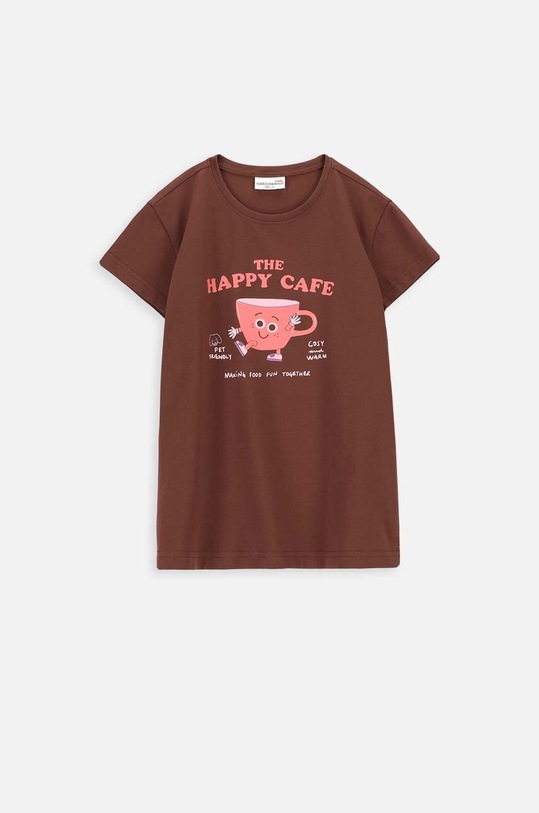 Coccodrillo t-shirt dziecięcy z elastanem brązowy ZC3143203VGB