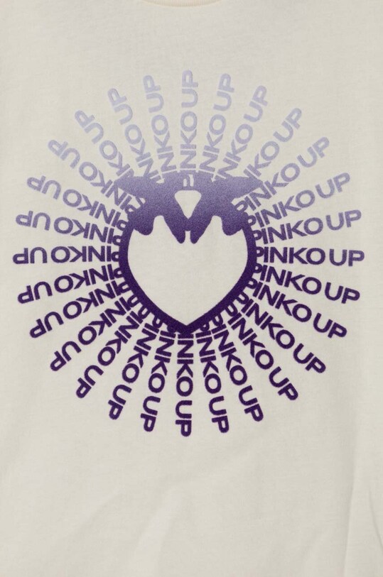 Dziewczynka Pinko Up t-shirt bawełniany dziecięcy F3PIJGTH288 beżowy