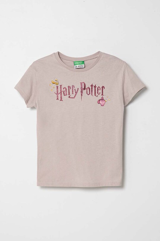 United Colors of Benetton t-shirt bawełniany dziecięcy x Harry Potter nadruk fioletowy 3096C10II.G.Seasonal