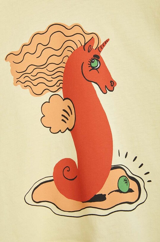 Κοριτσίστικα Παιδικό βαμβακερό μπλουζάκι Mini Rodini 2362013723 κίτρινο