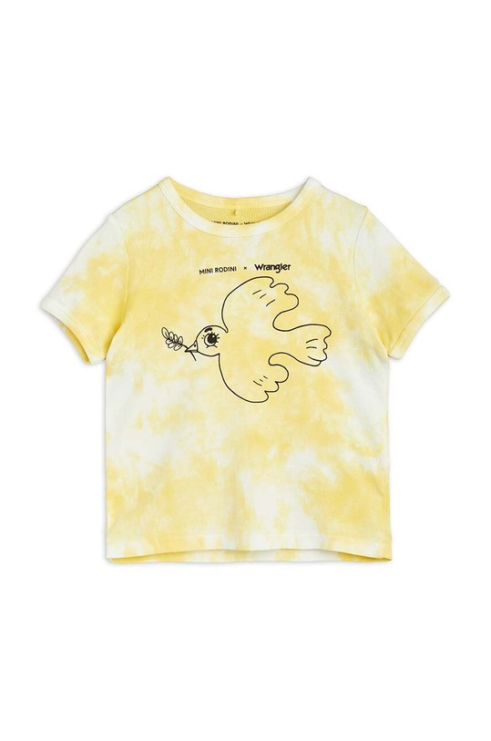 Дитяча бавовняна футболка Mini Rodini Mini Rodini x Wrangler 2382010123 жовтий AW23
