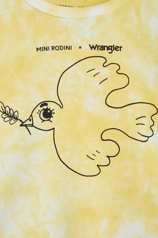 Дитяча бавовняна футболка Mini Rodini Mini Rodini x Wrangler жовтий 2382010123