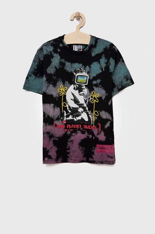 Detské bavlnené tričko Guess x Brandalised potlač viacfarebná H3YJ00.K9RM1.9BYX