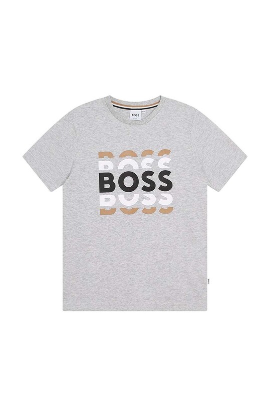 BOSS t-shirt bawełniany nadruk szary J25O72.114.150