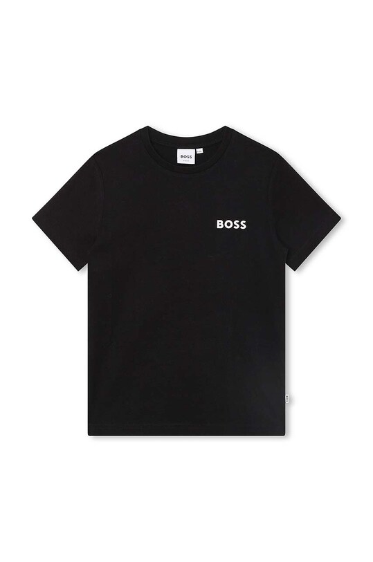 BOSS t-shirt bawełniany dziecięcy nadruk czarny J25O74.114.150