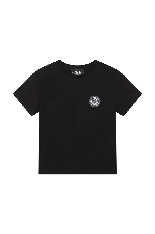 Karl Lagerfeld t-shirt bawełniany dziecięcy nadruk czarny Z25413.162.174